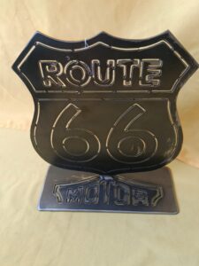 Plaque décorative route 66 sur pied motor 35 euro
